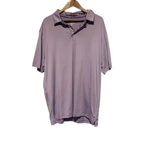 MAELREG Performance Polo Shirt Lavender Floral Collar‎ Men's 2XL